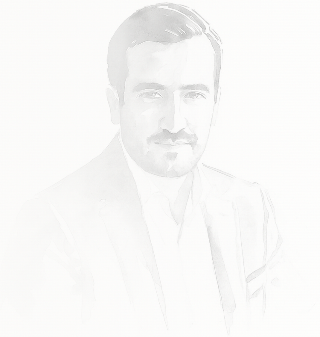 Portrait à l'aquarelle d'Alexis Vincent-Castelli, fondateur de A Voce di Portivechju
